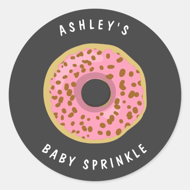 Donut Envelope seal sticker Baby sprinkle Doughnut (Front)