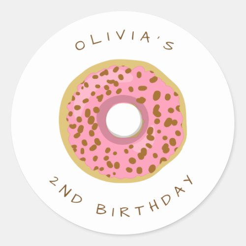 Donut Envelope seal sticker Birthday Girl Doughnut