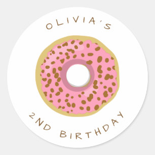 Donut Envelope seal sticker Birthday Girl Doughnut