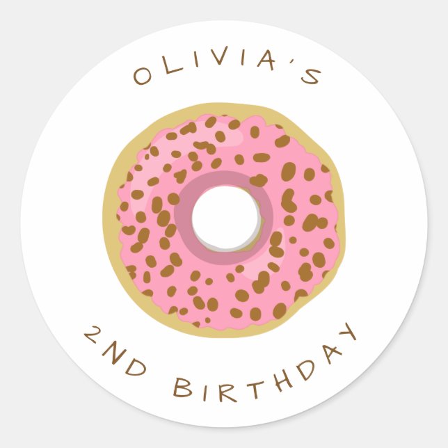 Donut Envelope seal sticker Birthday Girl Doughnut (Front)