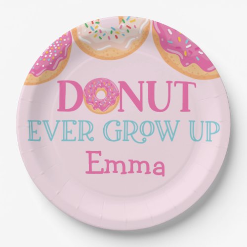 Donut Ever Grow Up Plates