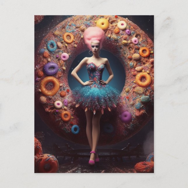 Donut Fashion Model Postcard (Front)