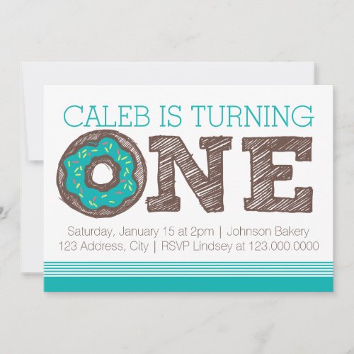 Donut First Birthday Invitation