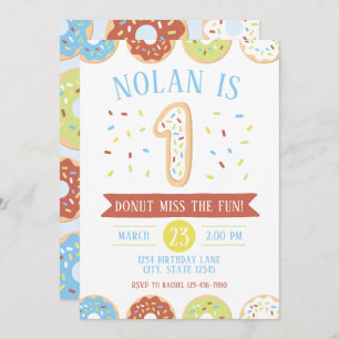 Donut First Birthday Invitation