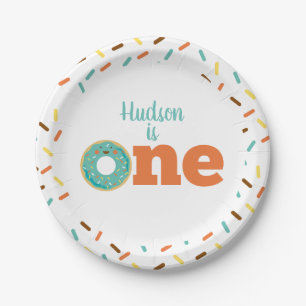 Donut First Birthday Paper Plates