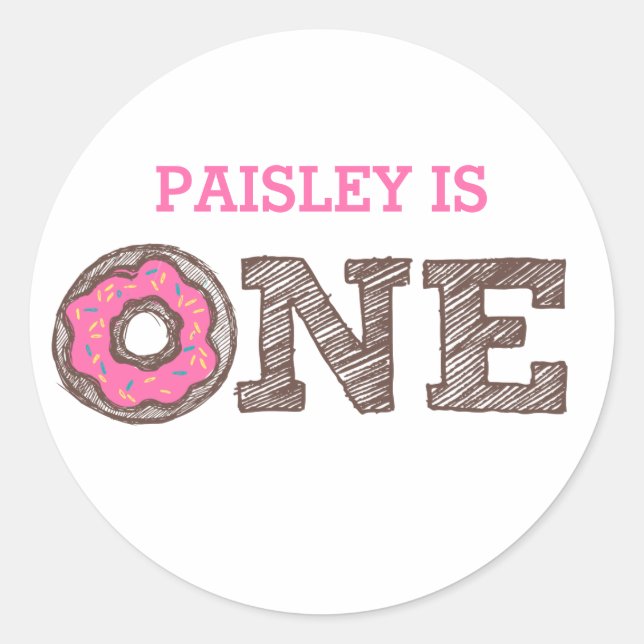 Donut First Birthday Sticker (Front)