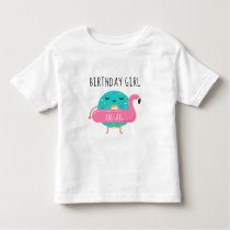 Donut Flamingo Birthday Girl Pool Party Adorable Toddler T-shirt