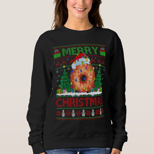 Donut Food   Xmas Tree Ugly Santa Donut Christmas Sweatshirt (Front)