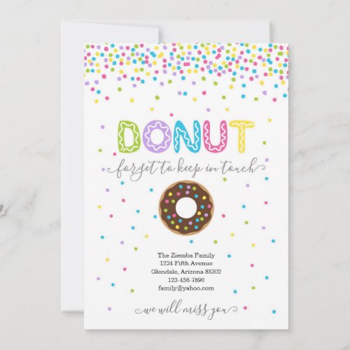 Donut Forget to Keep in Touch Address Announcement