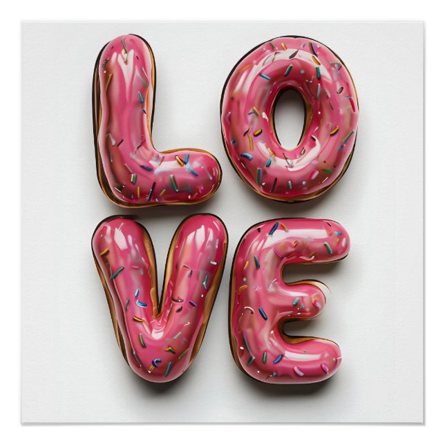 Donut Forget to Love - Valentine's Day Kitchen Art Poster (Front)