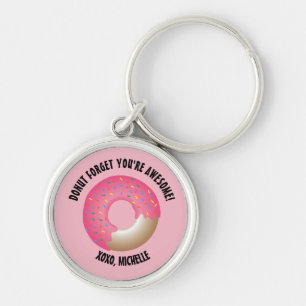 Donut Forget You're Awesome XOXO Personalized Keychain
