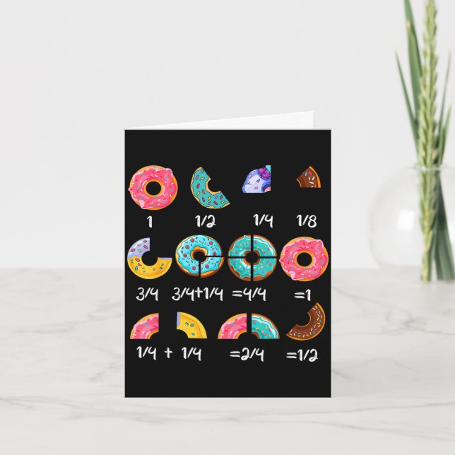 Donut fraction math teacher back to school funny  card (Front)