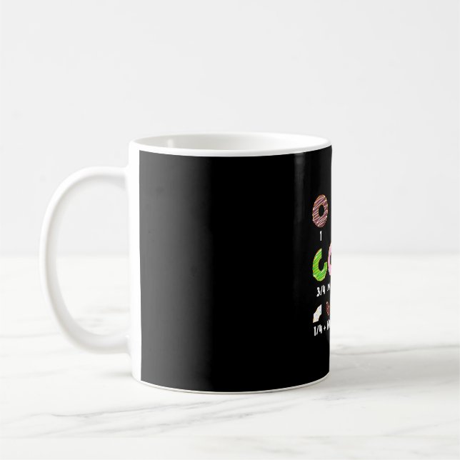 Donut fraction math teacher educational funny back coffee mug (Left)