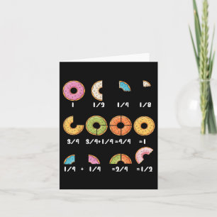 Donut Fraction Math Teachers Back To School Educat Card
