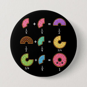 Donut Fractions Learning Math Humor Button
