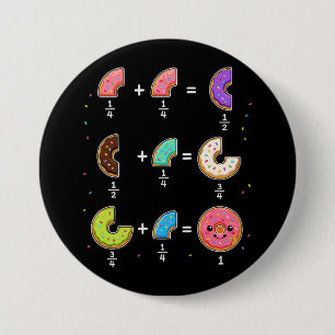 Donut Fractions Learning Math Humor Button