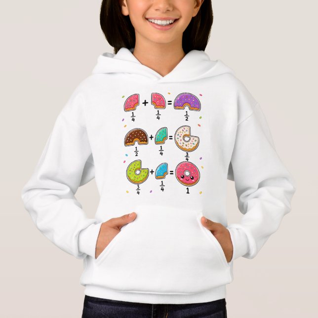 Donut Fractions Learning Math Humor Hoodie (Front)