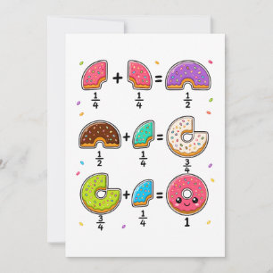 Donut Fractions Learning Math Humor Invitation