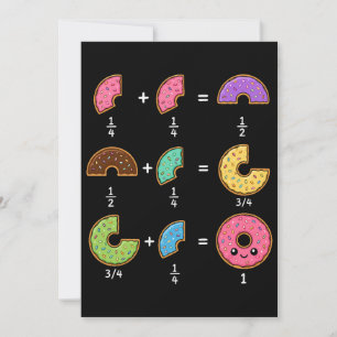 Donut Fractions Learning Math Humor Invitation