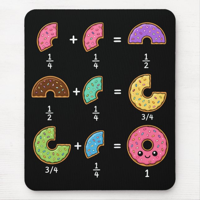 Donut Fractions Learning Math Humor Mouse Pad (Front)