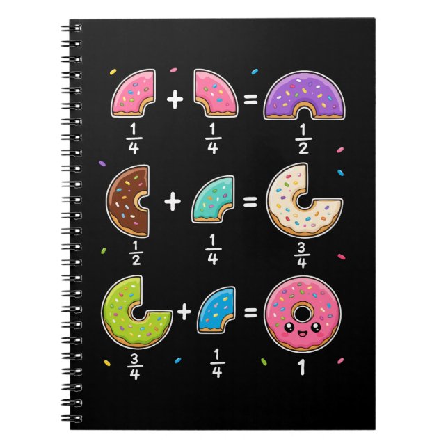 Donut Fractions Learning Math Humor Notebook (Front)