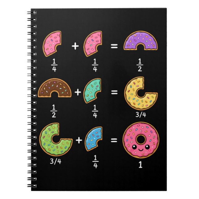 Donut Fractions Learning Math Humor Notebook (Front)
