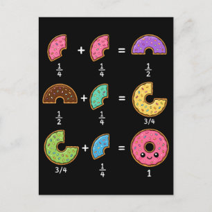 Donut Fractions Learning Math Humor Postcard
