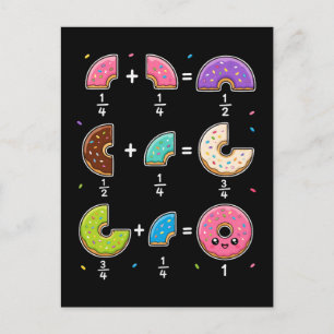 Donut Fractions Learning Math Humor Postcard