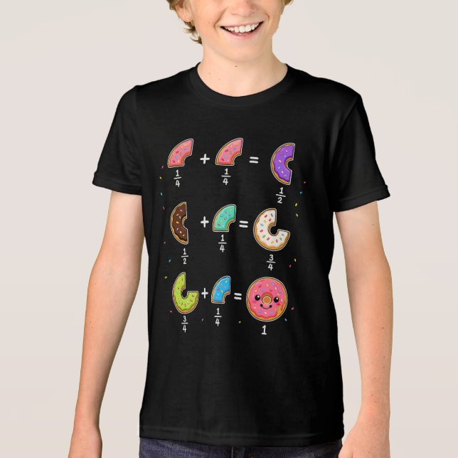 Donut Fractions Learning Math Humor Tri-Blend Shirt (Front)