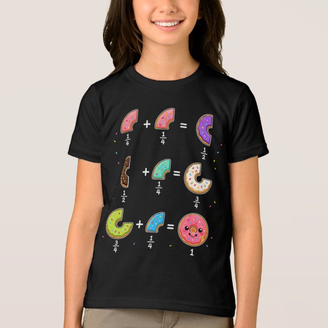 Donut Fractions Learning Math Humor Tri-Blend Shirt (Front)