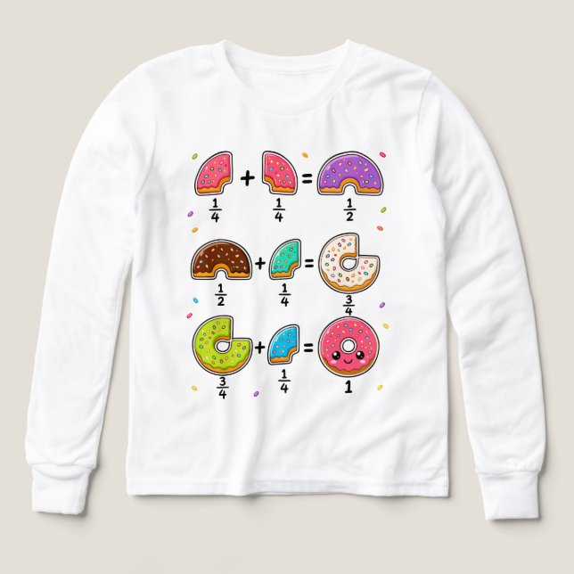 Donut Fractions Learning Math Humor Tri-Blend Shirts (Design Front)