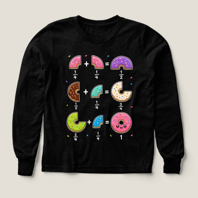 Donut Fractions Learning Math Humor Tri-Blend Shirts (Design Front)