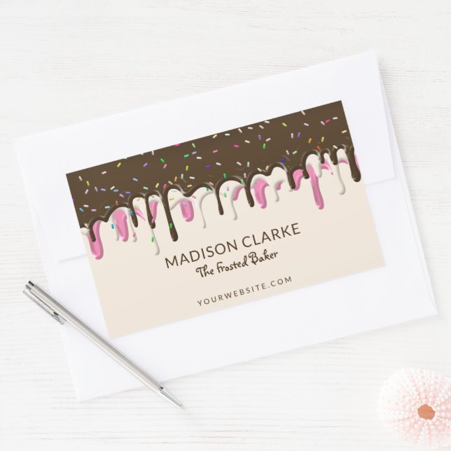 Donut Frosting Sprinkles Baker Bakery Rectangular Sticker (Envelope)