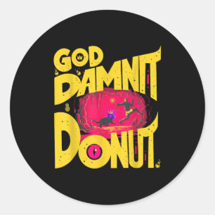 Donut funny book lover for men woman Donut funny b Classic Round Sticker