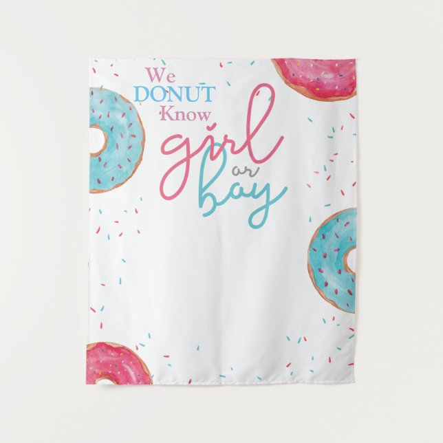Donut Gender Reveal Backdrop/Tapestry Tapestry (Front)