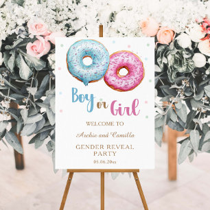 Donut Gender Reveal Boy Or Girl Party Foam Board