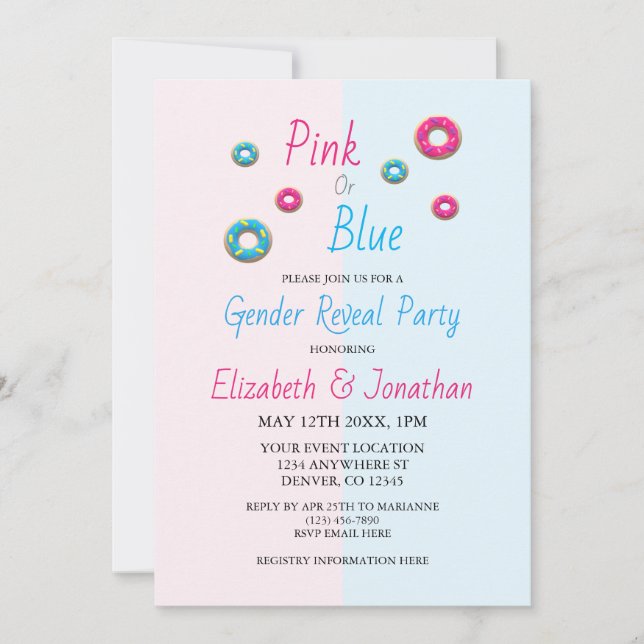 Donut Gender Reveal Invitation (Front)