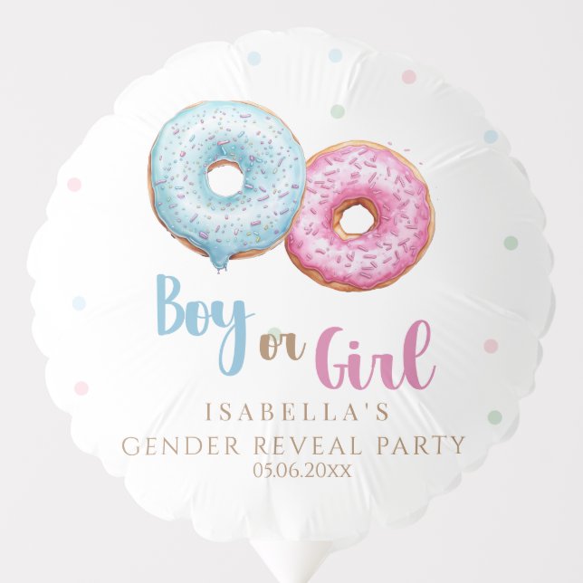 Donut Gender Reveal Party Balloon (Front)