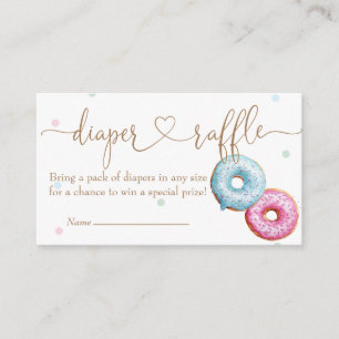 Donut Gender Reveal Party Diaper Raffle Enclosure Card