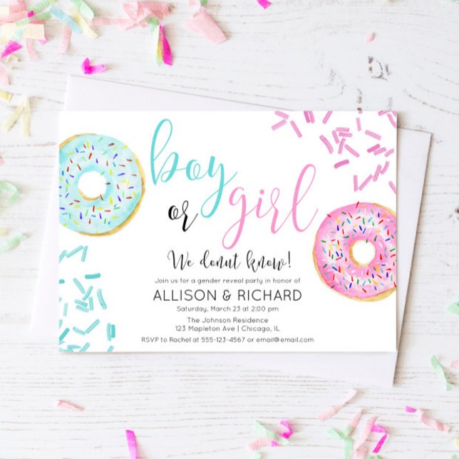 Donut gender reveal party invitation (Creator Uploaded)