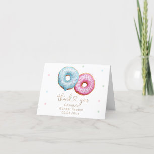 Donut Gender Reveal Thank You Card