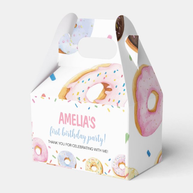 Donut Girl Birthday Favor Box (Back Side)