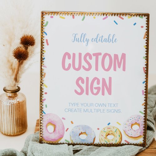 Donut Girl Birthday Party Table Sign