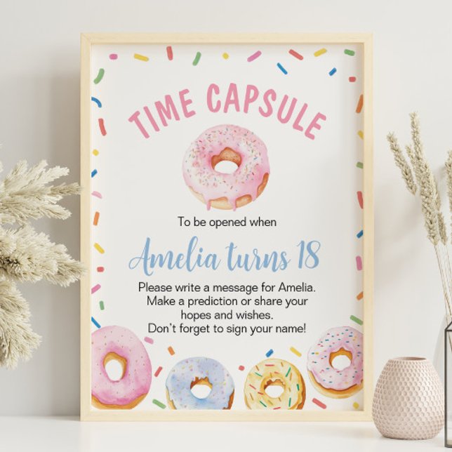 Donut Girl Birthday Time Capsule Sign (Creator Uploaded)