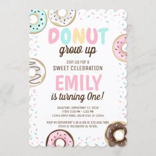 Donut Girl Sweet Birthday invitation