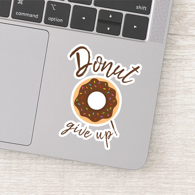 Donut Give Up Chocolate With Rainbow Sprinkles Sticker (Detail)