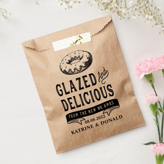 Donut Glazed and Delicious Rustic Shower Wedding  Favor Bag (Sealed)