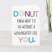 Donut Goddaughter Valentine's Day Card