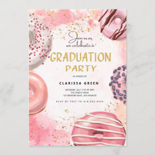 Donut GRADUATION party Invitation