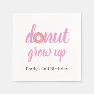 Donut Grow Up 2nd Birthday Napkins